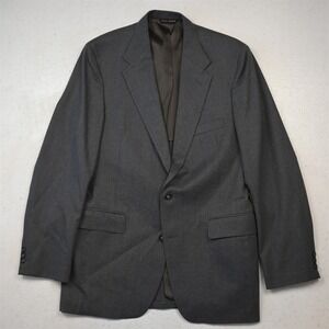 Vtg USA Made 40L Gray Flannel Wool Mens Blazer Suit Jacket Sport Coat